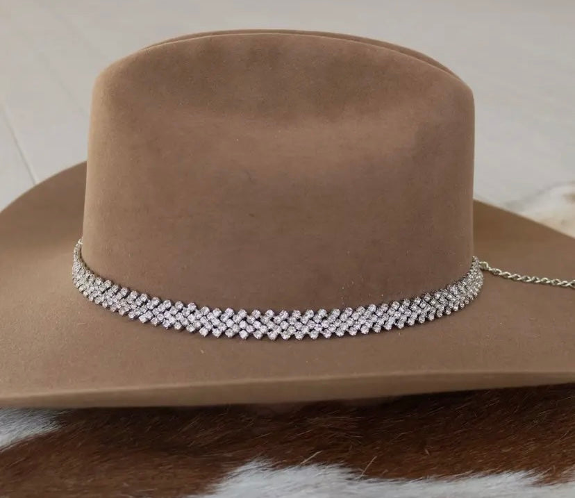 Rhinestone Silver, Bling Hat Band