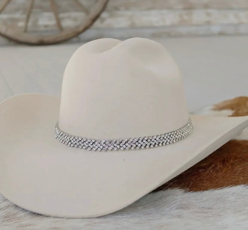 Rhinestone Silver, Bling Hat Band