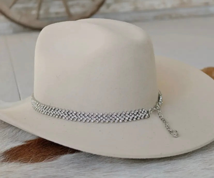 Rhinestone Silver, Bling Hat Band
